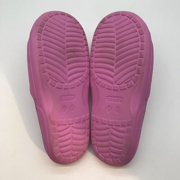 CROCS Iconic Comfort Women's 10 Jibbitz Ready Strap Sandals Hot Pink Slides - Picture 8 of 10